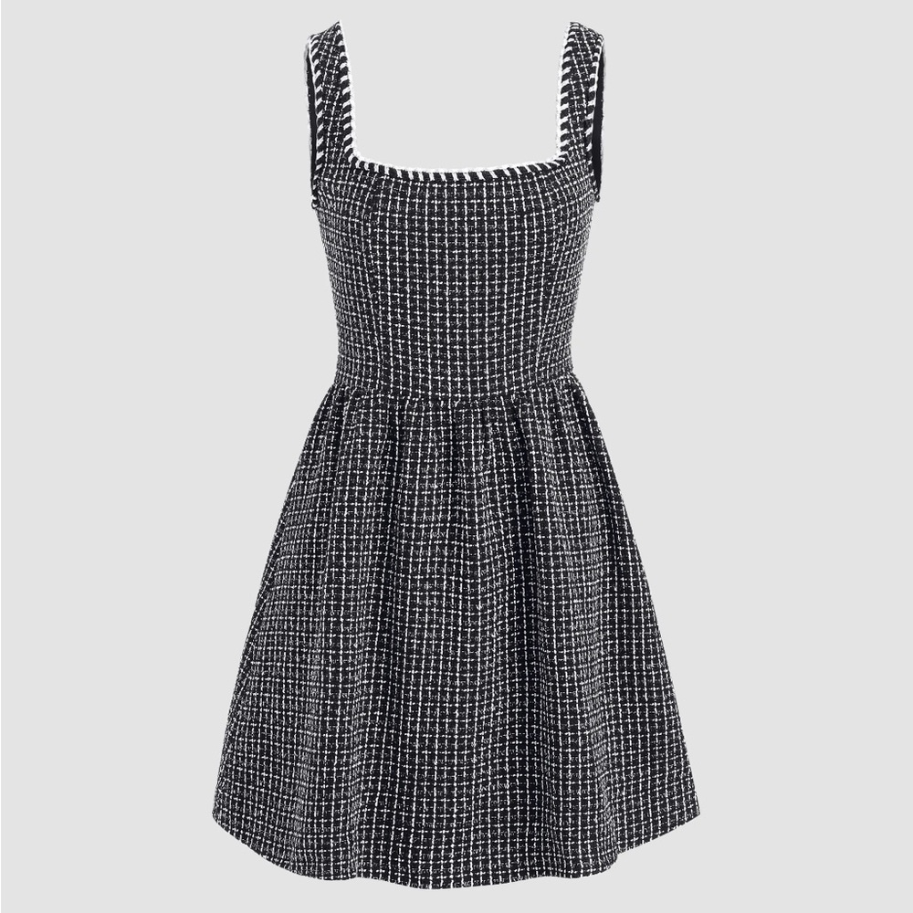 NWT! ✨Sparkly Silver Black and White Tweed Dress 👗